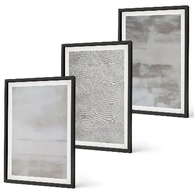 Triptih Moderne minimalistične teksture v okvirju