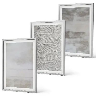 Triptih Moderne minimalistične teksture v okvirju