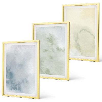 Set 3 slik v okvirju Pastelni akvareli na platnu