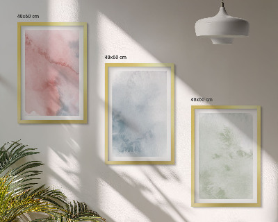 Set 3 slik v okvirju Pastelne akvarelne strukture