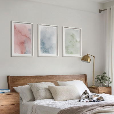 Set 3 slik v okvirju Pastelne akvarelne strukture