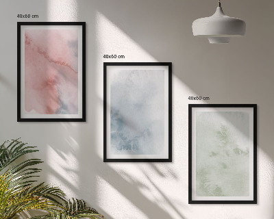 Set 3 slik v okvirju Pastelne akvarelne strukture