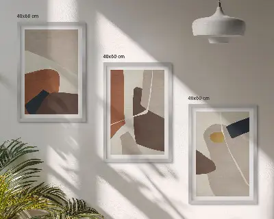 Abstraktna boemska slika večdelna slika v okvirju