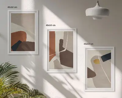 Abstraktna boemska slika večdelna slika v okvirju