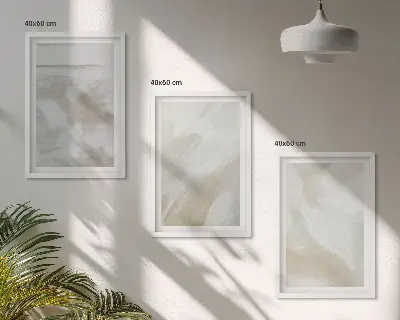 Abstraktni potegi čopiča komplet 3 slik v okvirju
