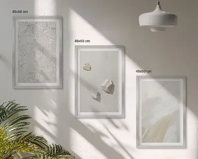 Peščeni kamni moderne barve triptih v okvirju