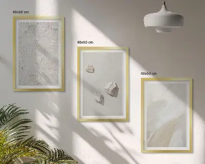 Peščeni kamni moderne barve triptih v okvirju