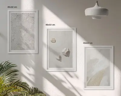 Peščeni kamni moderne barve triptih v okvirju