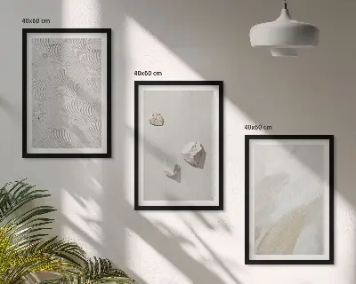 Peščeni kamni moderne barve triptih v okvirju