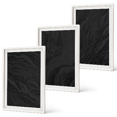 Set 3 slik v okvirju Elegantne teksture temnega marmorja