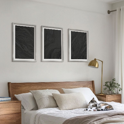 Set 3 slik v okvirju Elegantne teksture temnega marmorja