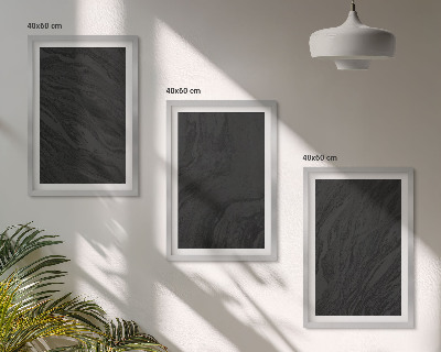 Set 3 slik v okvirju Elegantne teksture temnega marmorja