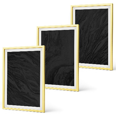 Set 3 slik v okvirju Elegantne teksture temnega marmorja