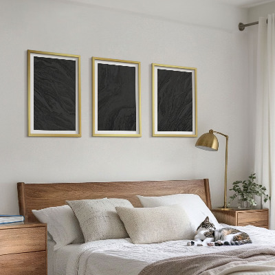Set 3 slik v okvirju Elegantne teksture temnega marmorja