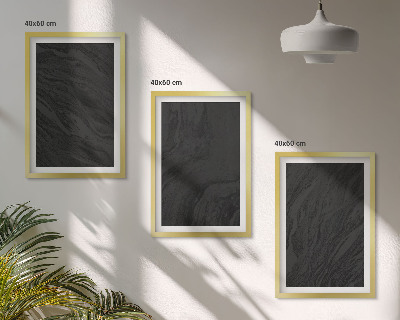 Set 3 slik v okvirju Elegantne teksture temnega marmorja
