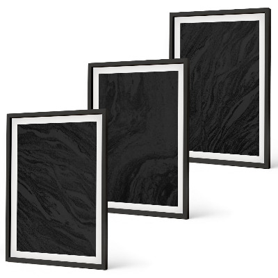 Set 3 slik v okvirju Elegantne teksture temnega marmorja