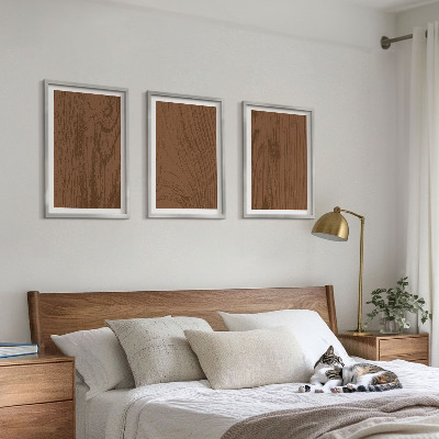 Večdelna slika v okvirju Minimalizem teksture lesa in lubja