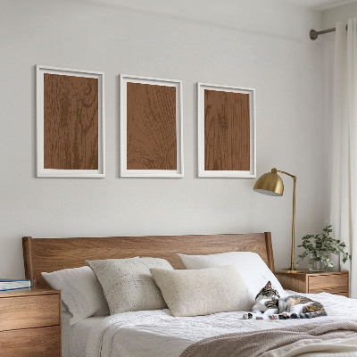 Večdelna slika v okvirju Minimalizem teksture lesa in lubja