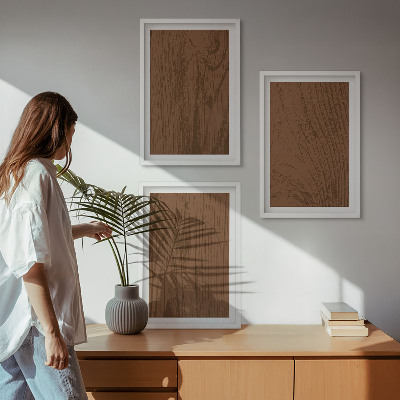 Večdelna slika v okvirju Minimalizem teksture lesa in lubja