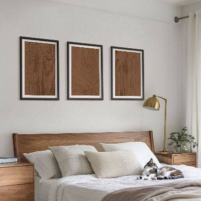 Večdelna slika v okvirju Minimalizem teksture lesa in lubja