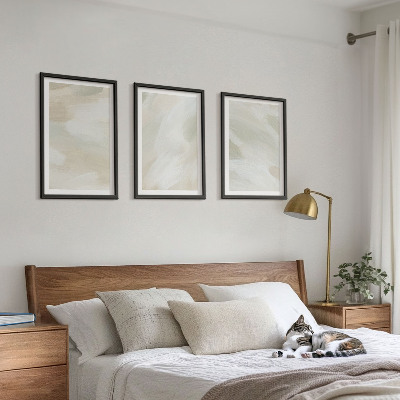 Večdelna slika v okvirju Svetle barve abstraktni boho