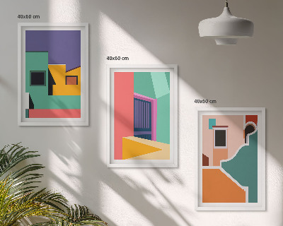 Triptih v okvirju Barvite ilustracije mesta