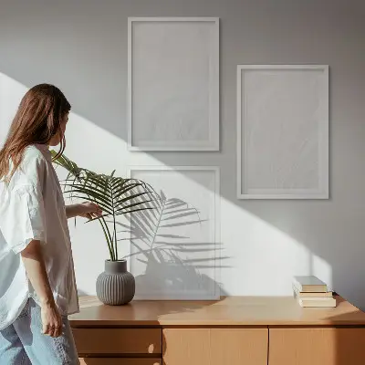 Triptih Elegantna marmorna struktura v okvirju