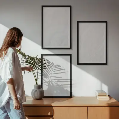 Triptih Elegantna marmorna struktura v okvirju