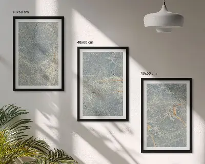 Večdelna slika v okvirju dekorativni motiv iz zelenega marmorja