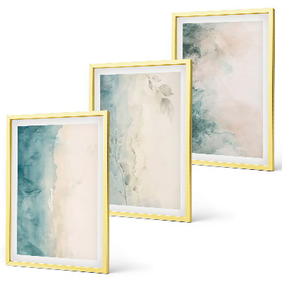 Set 3 slik v okvirju Minimalizem akvarelnega platna