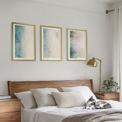 Set 3 slik v okvirju Minimalizem akvarelnega platna