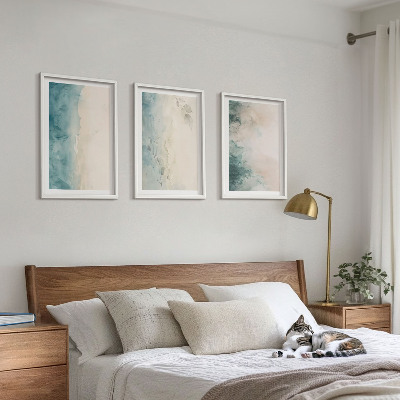 Set 3 slik v okvirju Minimalizem akvarelnega platna