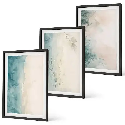 Komplet 3 slik v okvirju minimalizem akvarelno platno
