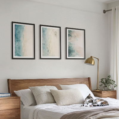 Set 3 slik v okvirju Minimalizem akvarelnega platna