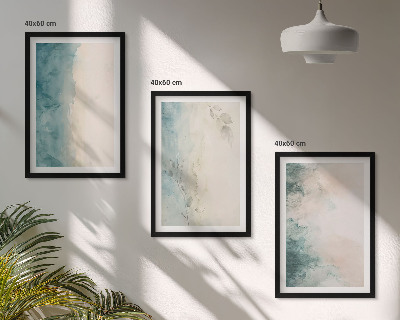 Set 3 slik v okvirju Minimalizem akvarelnega platna