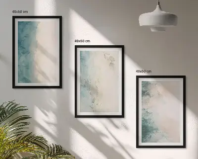 Komplet 3 slik v okvirju minimalizem akvarelno platno