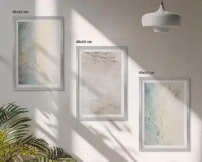 Nežni akvarelni motivi v okvirju komplet 3 slik