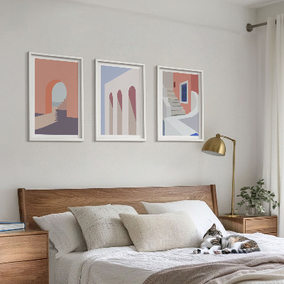 Triptih v okvirju Minimalistične arhitekturne ilustracije
