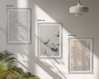 Set 3 slik v okvirju Boho naravne teksture struktur