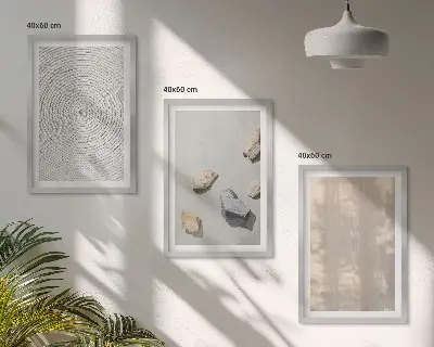 Komplet 3 slik v okvirju boho naravne teksture