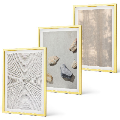 Set 3 slik v okvirju Boho naravne teksture struktur