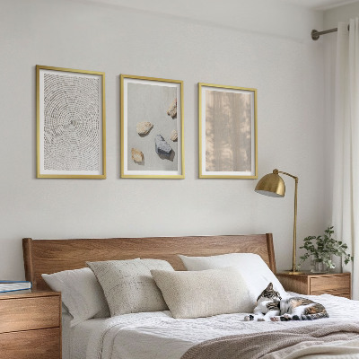 Set 3 slik v okvirju Boho naravne teksture struktur