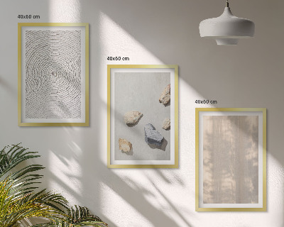 Set 3 slik v okvirju Boho naravne teksture struktur