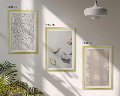 Komplet 3 slik v okvirju boho naravne teksture