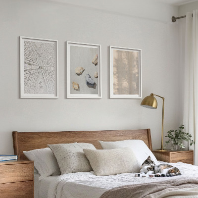 Set 3 slik v okvirju Boho naravne teksture struktur