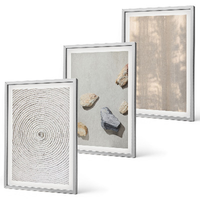 Set 3 slik v okvirju Boho naravne teksture struktur