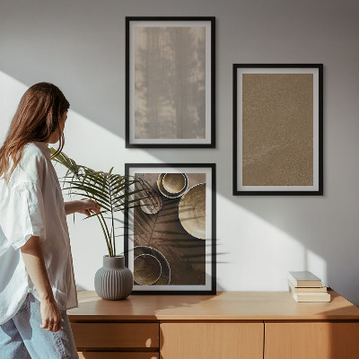 Set 3 slik v okvirju Minimalistične teksturne strukture