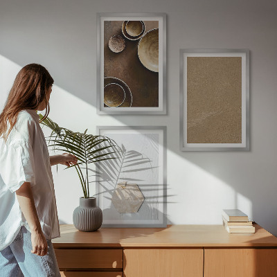 Set 3 slik v okvirju Minimalistične teksture in barve