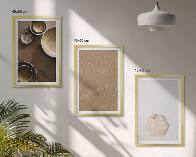 Set 3 slik v okvirju Minimalistične teksture in barve