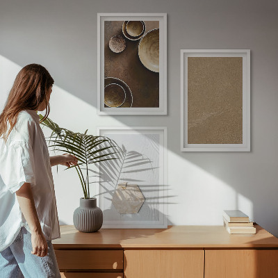 Set 3 slik v okvirju Minimalistične teksture in barve